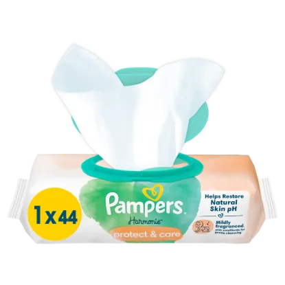 Pampers Harmonie Protect & Care Nedves Törlőkendő, 1 Csomag = 44 db Törlőkendő termékhez kapcsolódó kép
