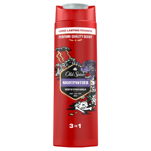 Old Spice Night Panther Férfi 3 az 1-ben Sampon és Tusfürdő, 400 ml termékhez kapcsolódó kép