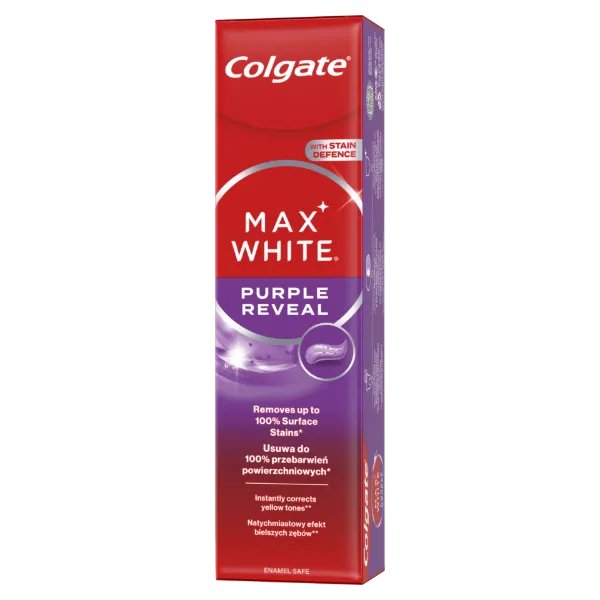 Colgate Max White Purple Reveal fogfehérítő fogkrém 75 ml termékhez kapcsolódó kép