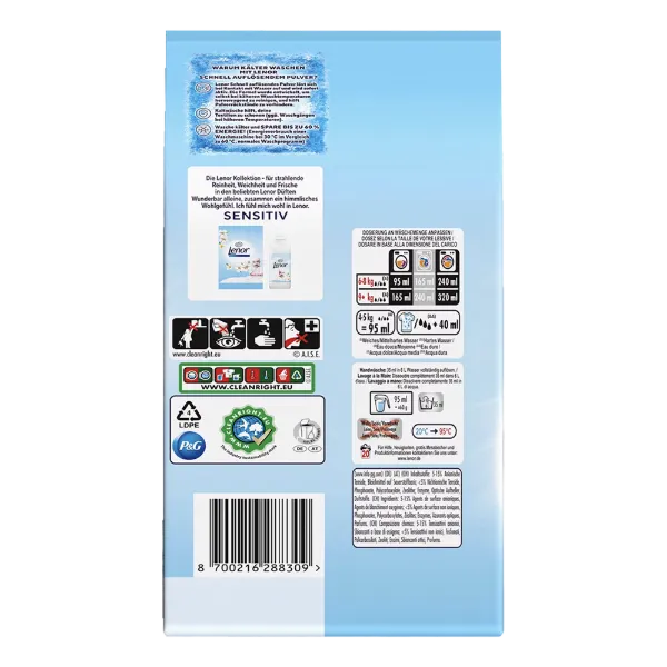 Lenor mosópor zacskós 20 mosás 1,2 kg Sensitive Cotton&Tiare Flowers termékhez kapcsolódó kép