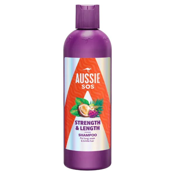 Aussie SOS Strength & Length Sampon 300ml Hosszú, Elgyengült és Igénybevett Hajra termékhez kapcsolódó kép