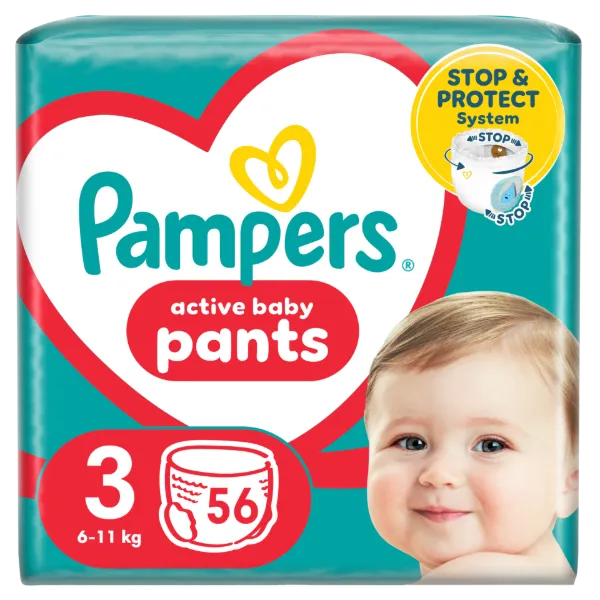 Pampers Pants Bugyipelenka, Méret: 3, 56 db pelenka, 6kg-11kg termékhez kapcsolódó kép