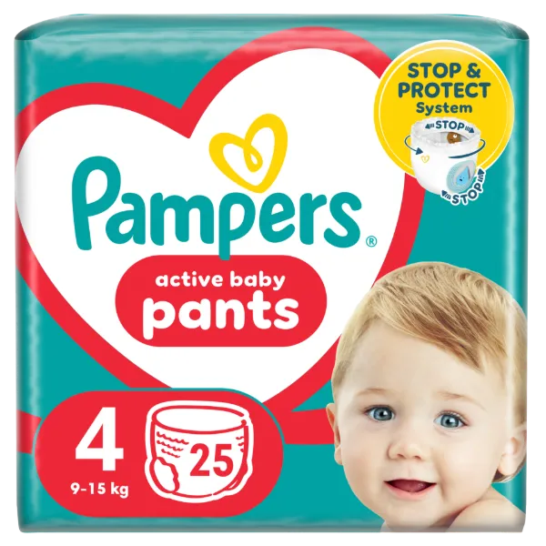 Pampers Active Baby Bugyipelenka, Méret 4, 25 Bugyipelenka, 9kg-15kg termékhez kapcsolódó kép