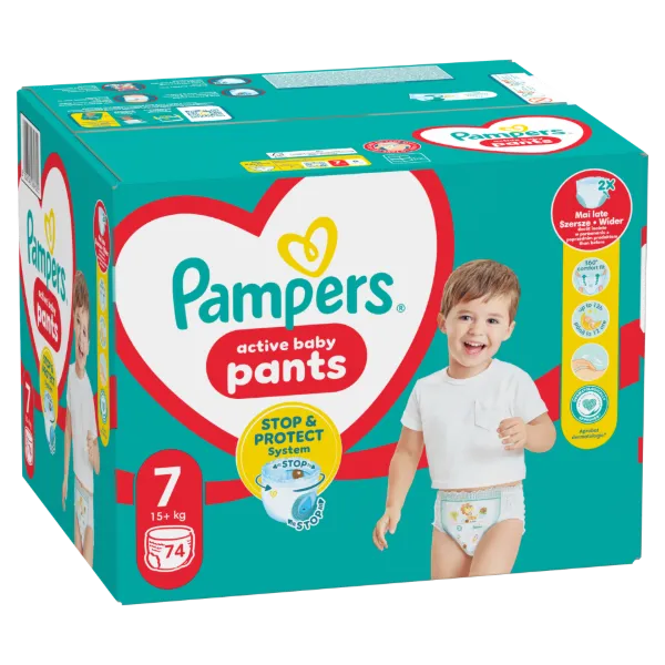Pampers Active Baby Bugyipelenka, Méret 7, 74 Bugyipelenka, 15kg+ termékhez kapcsolódó kép