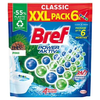 Bref Power Aktiv Pine WC frissítő 6 x 50 g (300 g) termékhez kapcsolódó kép