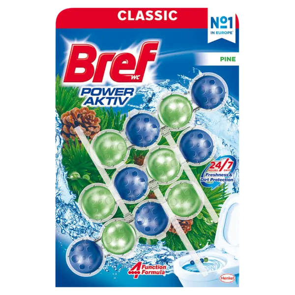 Bref Power Aktiv Pine WC frissítő 3 x 50 g termékhez kapcsolódó kép