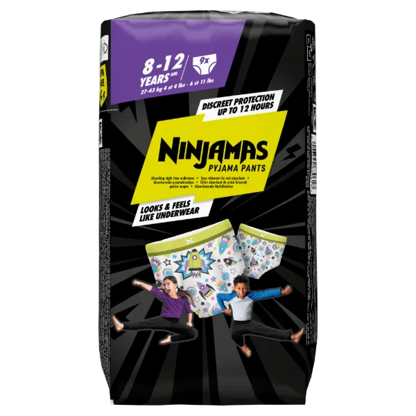 Ninjamas Éjszakai Nedvszívó Alsónemű Szivek, 9 Éjszakai Nedvszívó Alsónemű, 8 Korúak Számára termékhez kapcsolódó kép