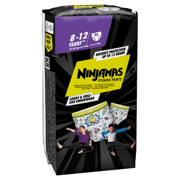 Ninjamas Éjszakai Nedvszívó Alsónemű Szivek, 9 Éjszakai Nedvszívó Alsónemű, 8 Korúak Számára termékhez kapcsolódó kép