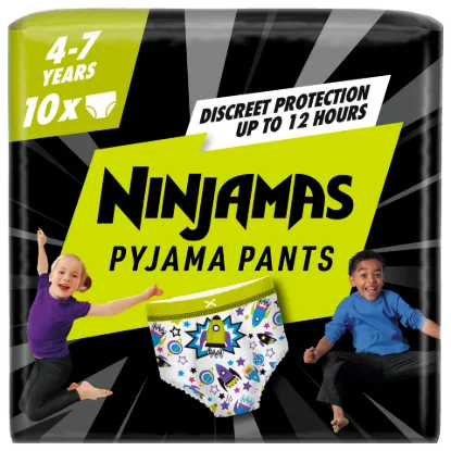 Ninjamas Pyjama Pants Űrhajós, 10 db Pyjama Bugyipelenka, 7 Éves Kor, 17kg-30kg termékhez kapcsolódó kép
