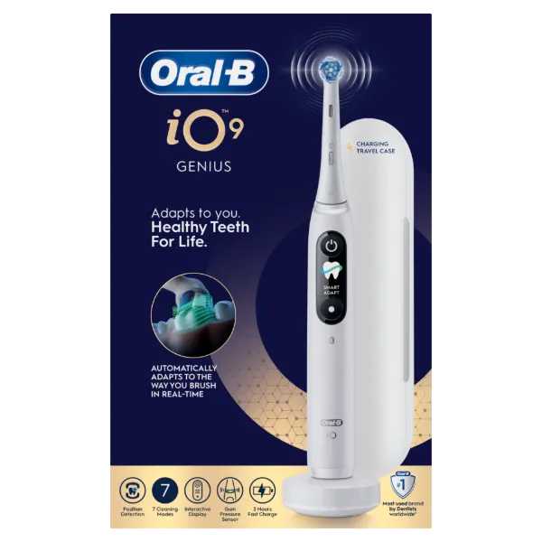 Oral-B iO 9 Elektromos Fogkefe | Fehér | 1 db Fogkefefej | Töltős Utazótok termékhez kapcsolódó kép