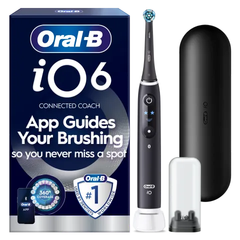 Oral-B iO 6 Elektromos Fogkefe | Fekete | 1 db Fogkefefej | Prémium Utazótok termékhez kapcsolódó kép