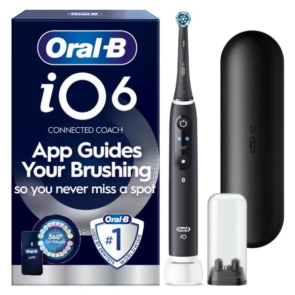 Oral-B iO 6 Elektromos Fogkefe | Fekete | 1 db Fogkefefej | Prémium Utazótok termékhez kapcsolódó kép