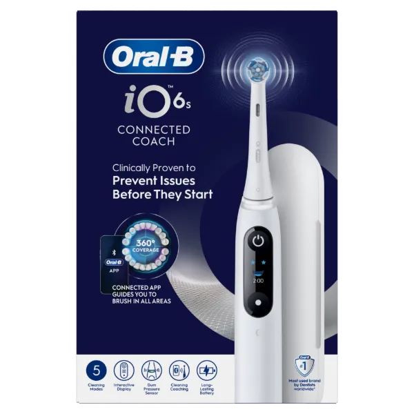 Oral-B iO 6 Elektromos Fogkefe | Fehér | 1 db Fogkefefej | Prémium Utazótok termékhez kapcsolódó kép