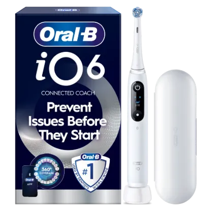 Oral-B iO 6 Elektromos Fogkefe | Fehér | 1 db Fogkefefej | Prémium Utazótok termékhez kapcsolódó kép