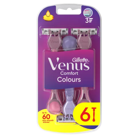 Gillette Venus Comfort Colours Eldobható Borotva, 6 Db/Csomag termékhez kapcsolódó kép