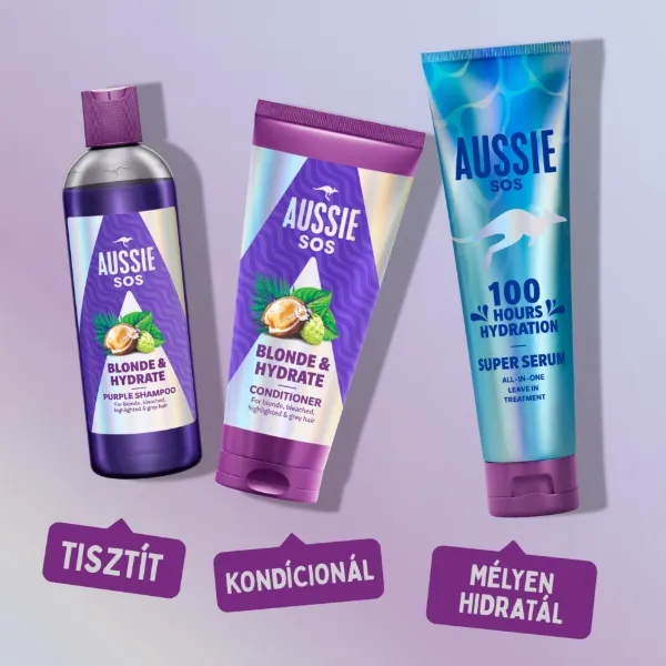 Aussie SOS Blonde & Hydrate Balzsam 200ml Szőkített, Melírozott vagy Ősz Hajra termékhez kapcsolódó kép