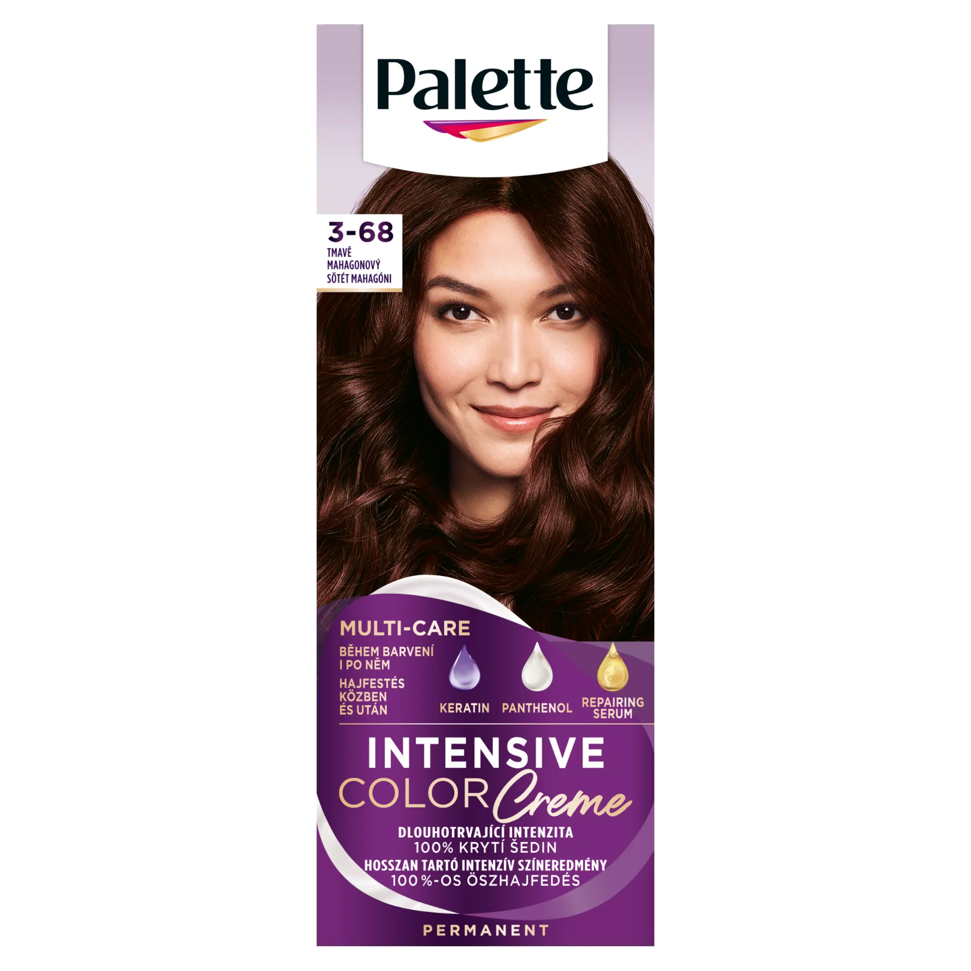 Palette Intensive Color Creme tartós hajfesték 3-68 Sötét mahagóni