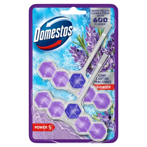 Domestos Power 5 Lavender WC frissítő blokk 2 x 50 g termékhez kapcsolódó kép