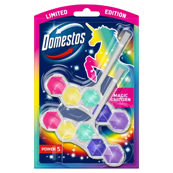 Domestos Power 5 Magic Unicorn WC frissítő blokk 2 x 50 g termékhez kapcsolódó kép