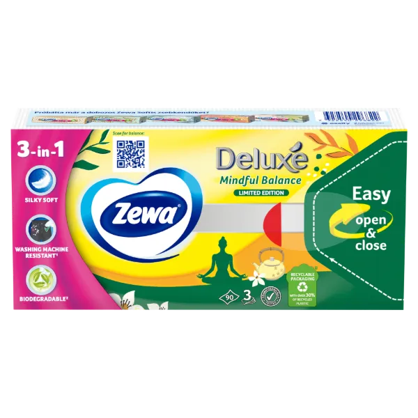 Zewa Deluxe 3 rétegű papírzsebkendő limited edition 90 db termékhez kapcsolódó kép