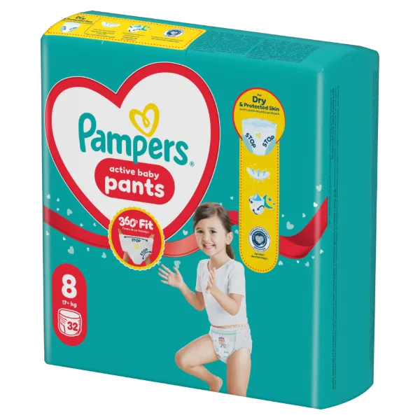Pampers Active Baby Bugyipelenka, Méret: 8, 32 db Pelenka, 17kg+ termékhez kapcsolódó kép