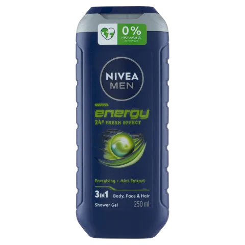 NIVEA MEN Energy 3 az 1-ben tusfürdő testre, arcra, hajra 250 ml termékhez kapcsolódó kép