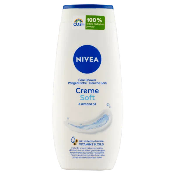 NIVEA Creme Soft ápoló hatású krémtusfürdő C- és E-vitaminnal, értékes olajokkal 250 ml termékhez kapcsolódó kép
