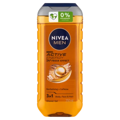 NIVEA MEN Active Energy 3 az 1-ben tusfürdő testre, arcra, hajra 250 ml termékhez kapcsolódó kép