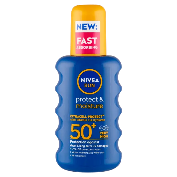 NIVEA SUN Protect & Moisture napozó spray FF50+ 200 ml termékhez kapcsolódó kép