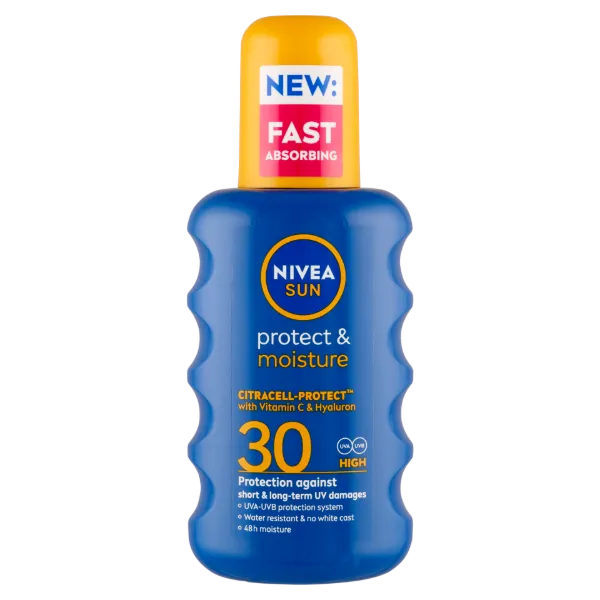 NIVEA SUN Protect & Moisture hidratáló napozó spray FF30 200 ml termékhez kapcsolódó kép
