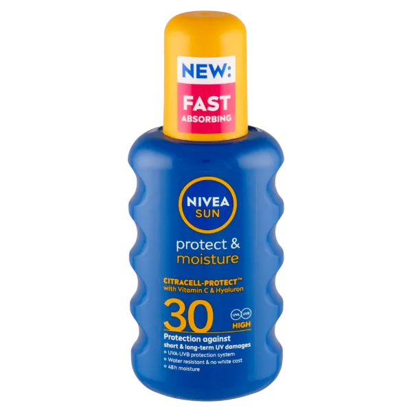 NIVEA SUN Protect & Moisture hidratáló napozó spray FF30 200 ml termékhez kapcsolódó kép