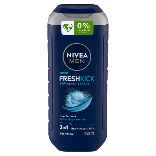 NIVEA MEN Fresh Kick 3 az 1-ben tusfürdő testre, arcra, hajra 250 ml termékhez kapcsolódó kép
