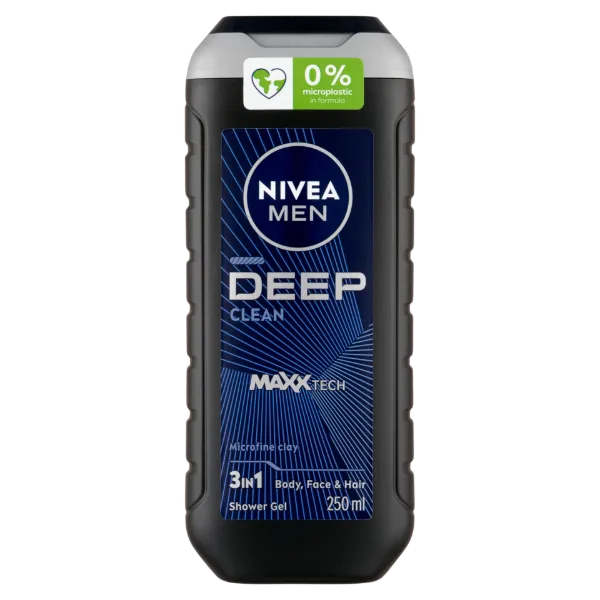 NIVEA MEN Deep Clean 3 az 1-ben tusfürdő testre, arcra, hajra 250 ml termékhez kapcsolódó kép