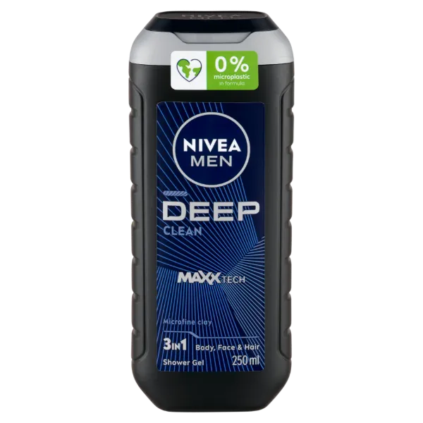 NIVEA MEN Deep Clean 3 az 1-ben tusfürdő testre, arcra, hajra 250 ml termékhez kapcsolódó kép