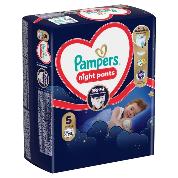 Pampers Night Bugyipelenka, Méret: 5, 22 db Pelenka, 11kg-17kg termékhez kapcsolódó kép