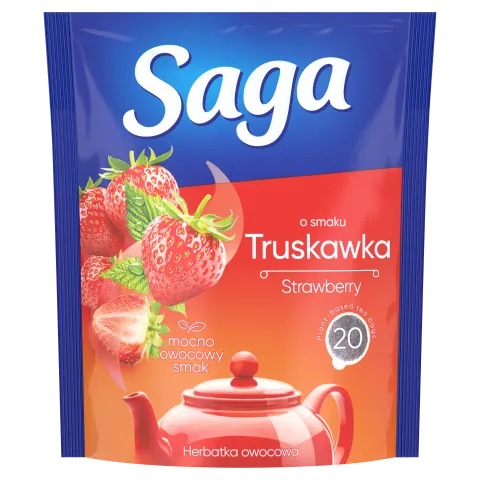 Saga Strawberry ízesített gyümölcstea 20 filter 34 g termékhez kapcsolódó kép