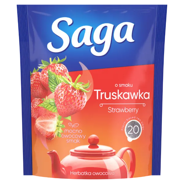 Saga Strawberry ízesített gyümölcstea 20 filter 34 g termékhez kapcsolódó kép