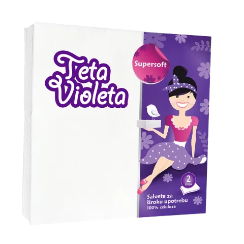 Violeta szalvéta 2 rétegű 25db 38x38 cm Fehér termékhez kapcsolódó kép