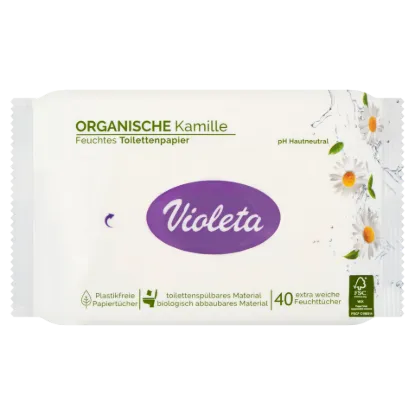 Violeta nedves WC-papír kamilla kivonattal 40 db termékhez kapcsolódó kép