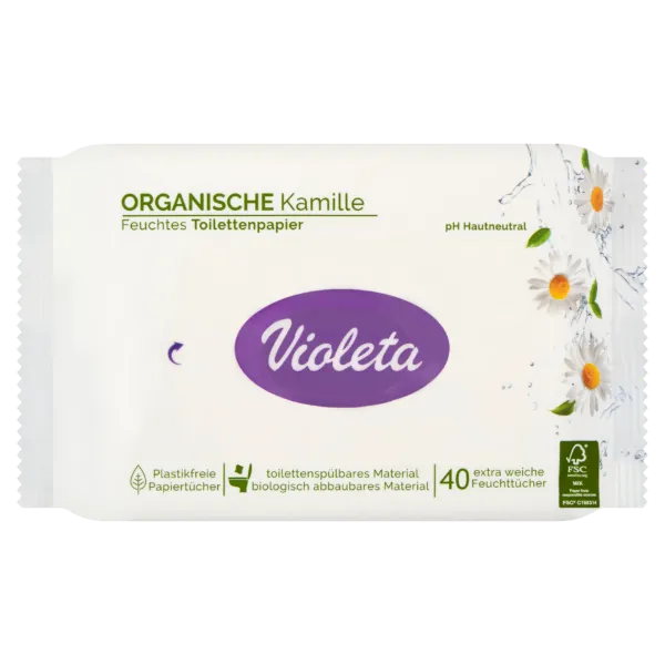 Violeta nedves WC-papír kamilla kivonattal 40 db termékhez kapcsolódó kép