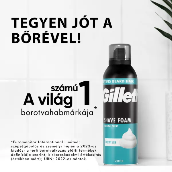 Gillette Classic Sensitive Borotvahab, Érzékeny Bőrre, 300ml termékhez kapcsolódó kép