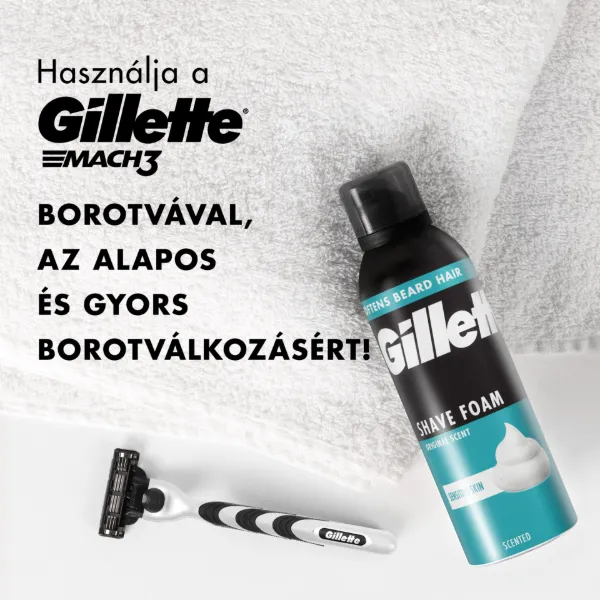 Gillette Classic Sensitive Borotvahab, Érzékeny Bőrre, 300ml termékhez kapcsolódó kép