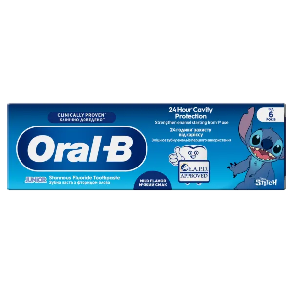 Oral-B Junior Stitch Fogkrém 6 Éves Kortól, Enyhén Ízesített, Ón-fluorid Tartalmú, 75 ml termékhez kapcsolódó kép