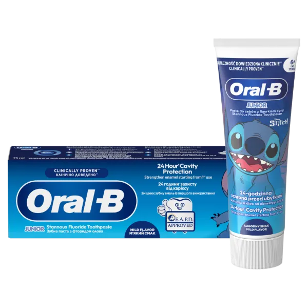 Oral-B Junior Stitch Fogkrém 6 Éves Kortól, Enyhén Ízesített, Ón-fluorid Tartalmú, 75 ml termékhez kapcsolódó kép