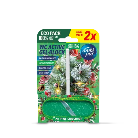 Ambipur aktiv wc gél block 2x45g Pine sunshine termékhez kapcsolódó kép