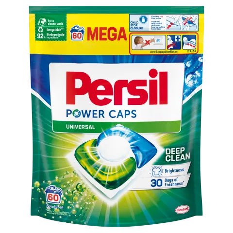 Persil Power Caps Universal mosószer koncentrátum fehér és világos ruhadarabokhoz 60 mosás 840 g termékhez kapcsolódó kép