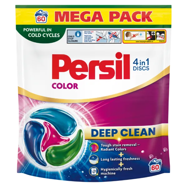 Persil Discs Color mosószer koncentrátum gépi mosáshoz színes ruhadarabokhoz 60 mosás 990 g termékhez kapcsolódó kép