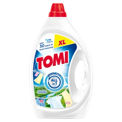 Tomi Amazónia Frissessége folyékony mosószer fehér és világos ruhákhoz 55 mosás 2,475 l termékhez kapcsolódó kép