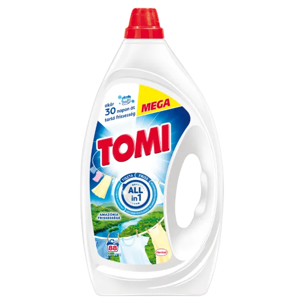 Tomi Amazónia Frissessége folyékony mosószer fehér és világos ruhákhoz 88 mosás 3,96 l termékhez kapcsolódó kép