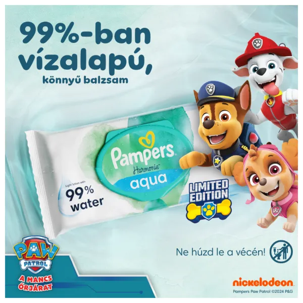 Pampers Harmonie Aqua Nedves Törlőkendő, 15 Csomag = 720 db termékhez kapcsolódó kép